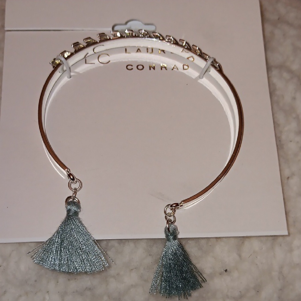 LC Lauren Conrad Blue and Silver Tassel Bracelet